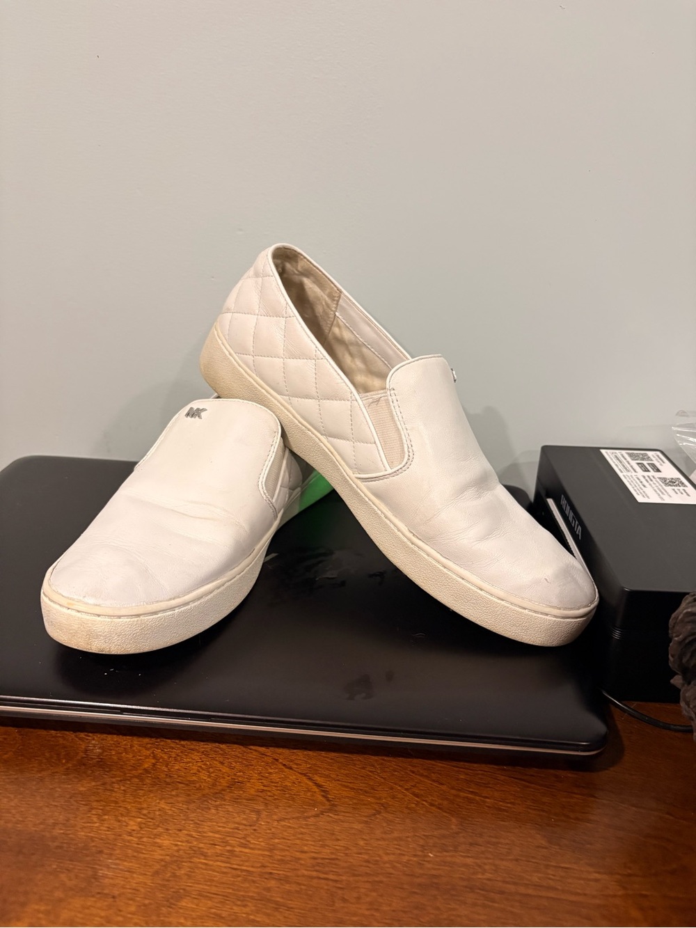 Michael Kors White Quilted Slip-On Loafers Women’s Size 9